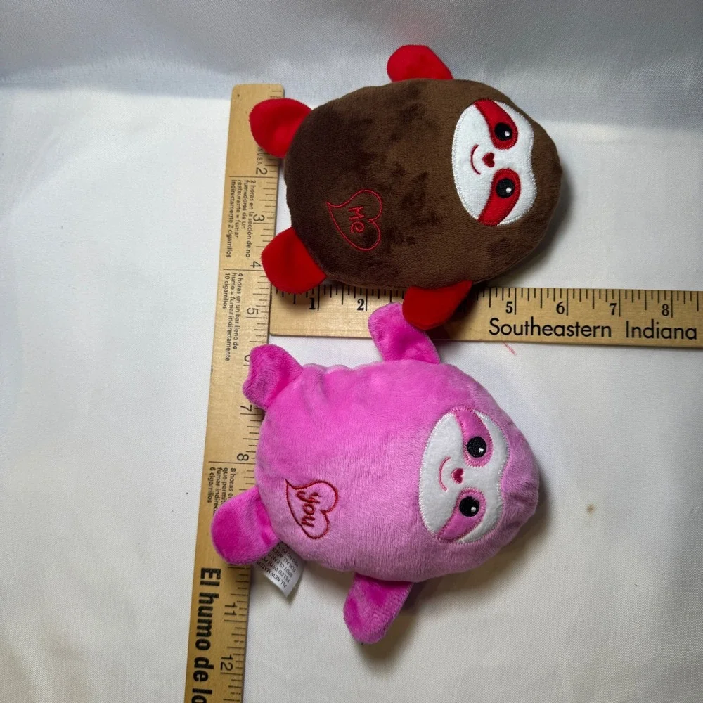 Cute Valentine Plush Sloths Set Pink Brown Me You Heart Stuffed Toys Kids Gift‎